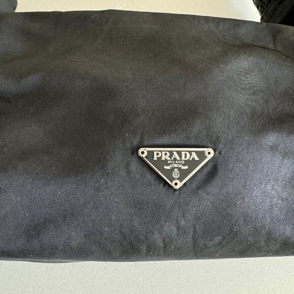 Prada Semitracolla nylon black purse Authentic Leather Handle RARE See Photos - Picture 14 of 14